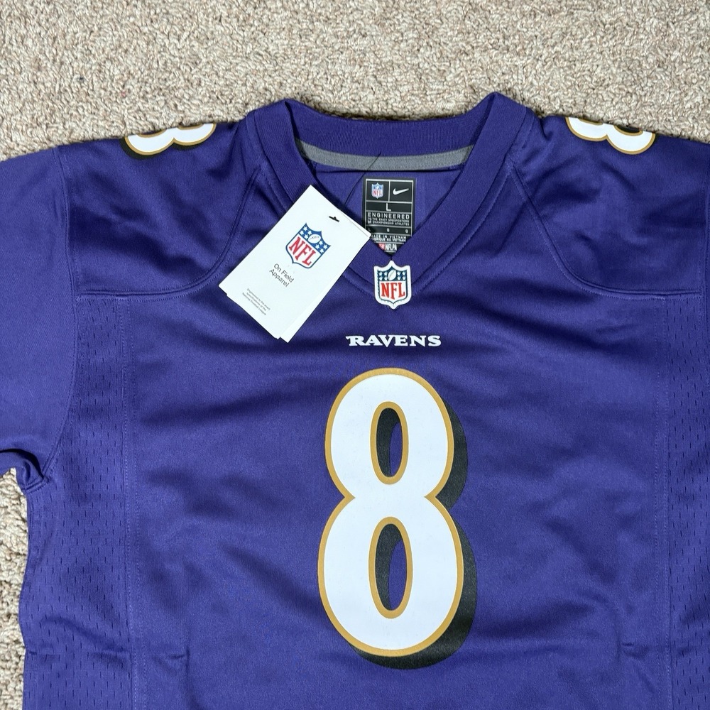 NEW Nike On Field Baltimore Ravens Lamar Jackson NFL Jersey Purple Youth Large - Picture 3 of 8